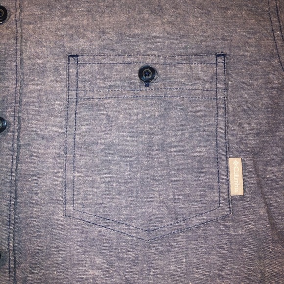 Men's Columbia Pocket Long Sleeve Casual Button Up Shirt Size Large Blue - Picture 2 of 5